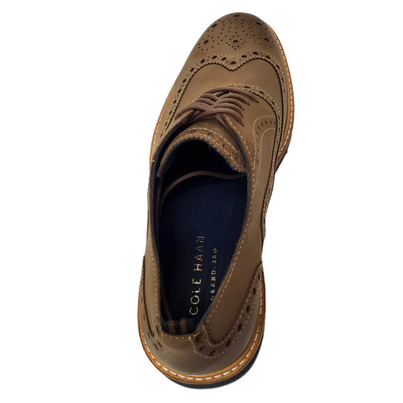 Cole Haan Mens Morris Wingtip Oxford Brown Leather